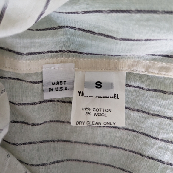Yigal Azrouel Cream Beige Ivory Stripes Button Down Shirt USA Israel S - Picture 4 of 14